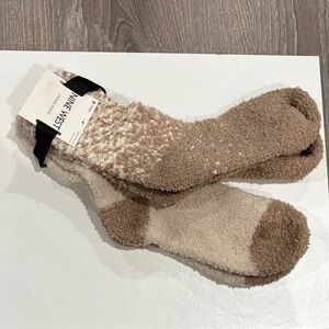 2 pairs Nine West Soft Tan and Cream Socks